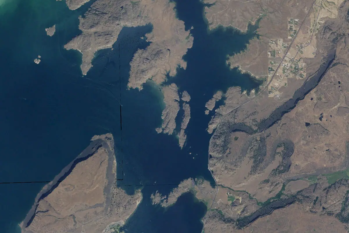 Foto aérea de la zona de Banks Lake / Northrup Canyon
