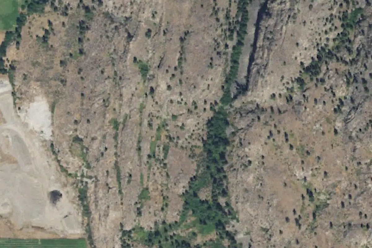 Aerial photo of the Bowsaw Ridge - South End area