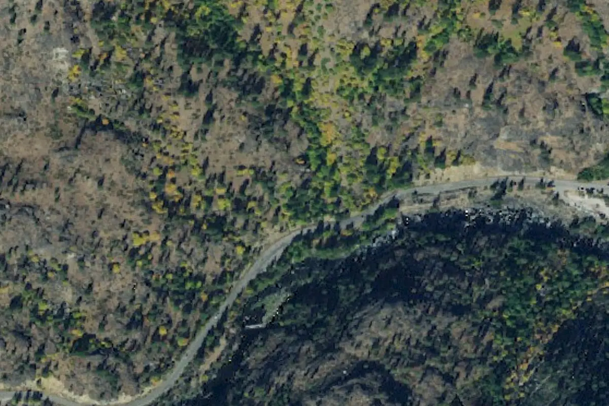 Aerial photo of the Bulletin Boulders area