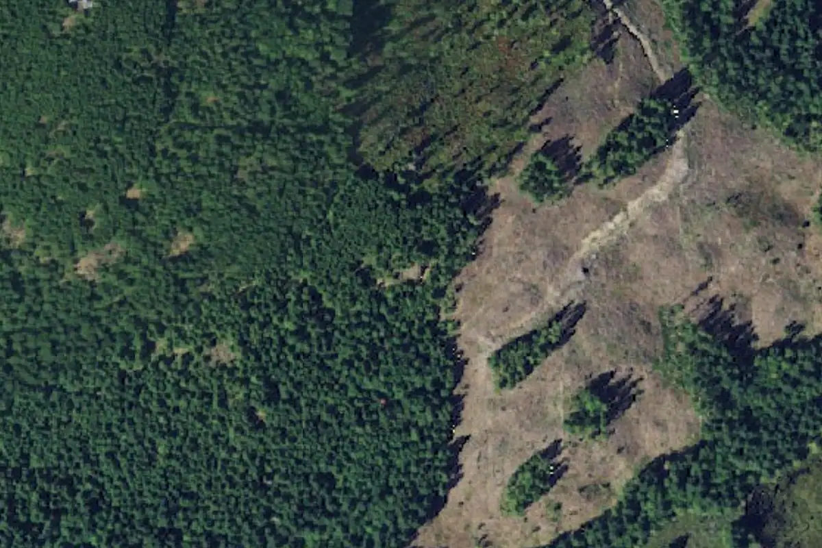 Aerial photo of the Eagle Rock (a.k.a School Rock) area