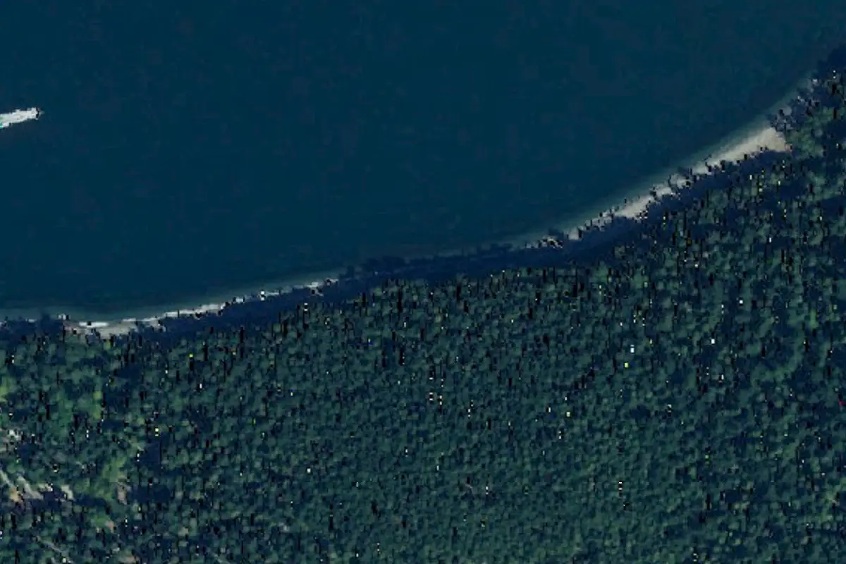 Foto aérea de la zona de Fuck Camano Island