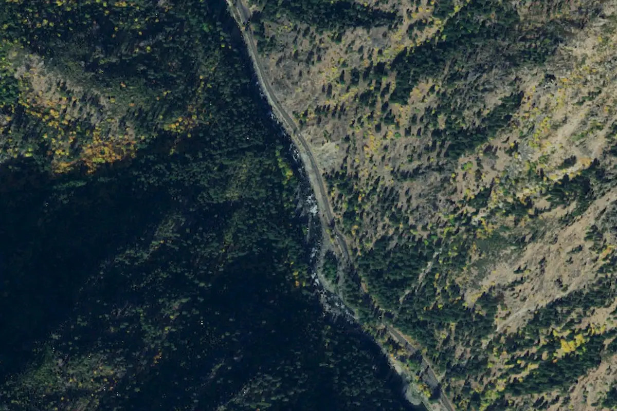 Foto aérea de la zona de The Beach and Forest Area