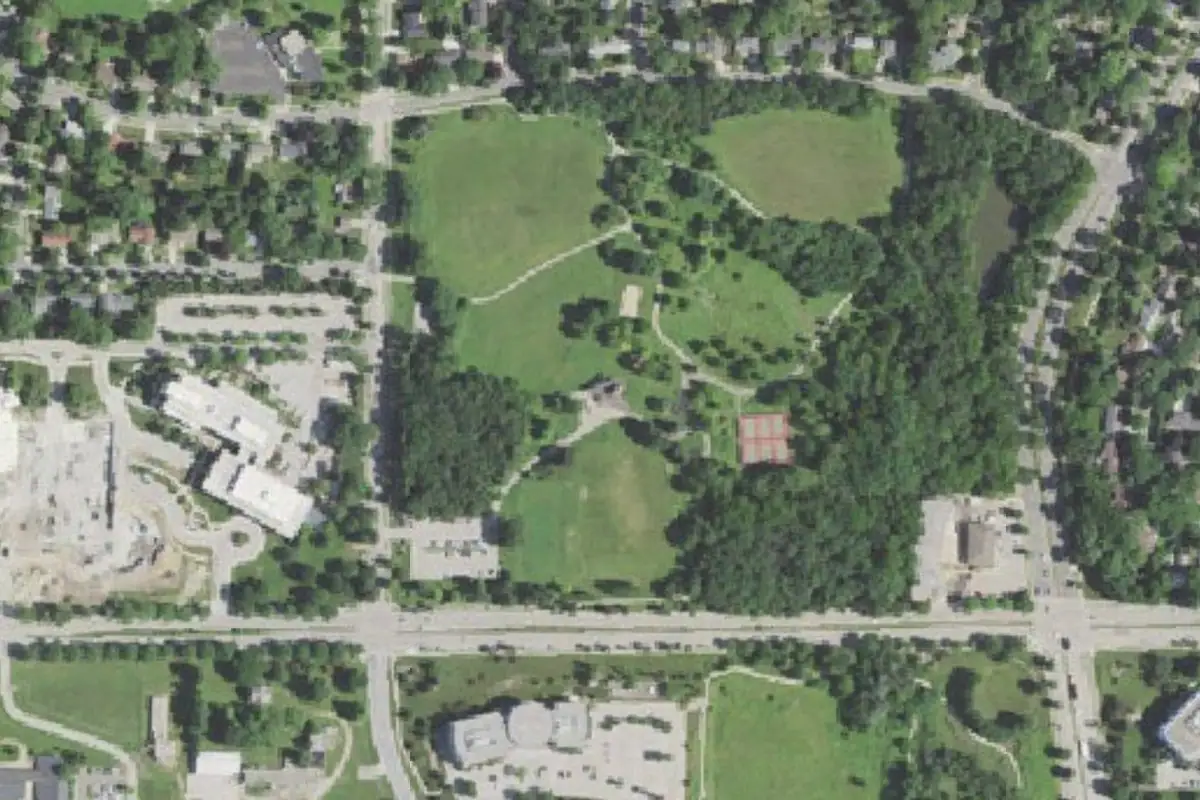 Foto aérea de la zona de Garner Park Shelter