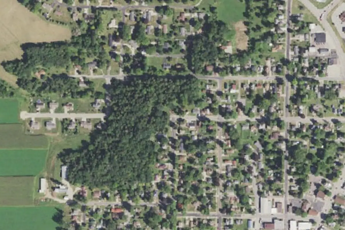 Aerial photo of the Westby Bouldering area