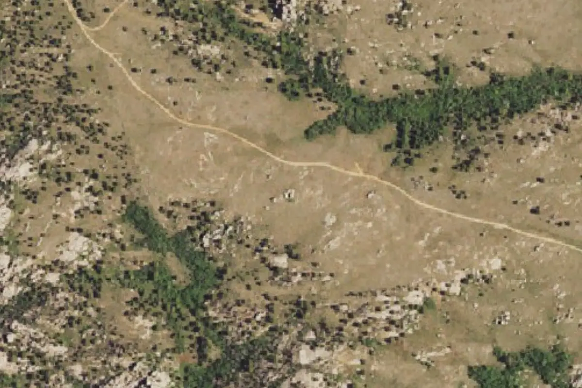 Foto aérea de la zona de 700C Boulders