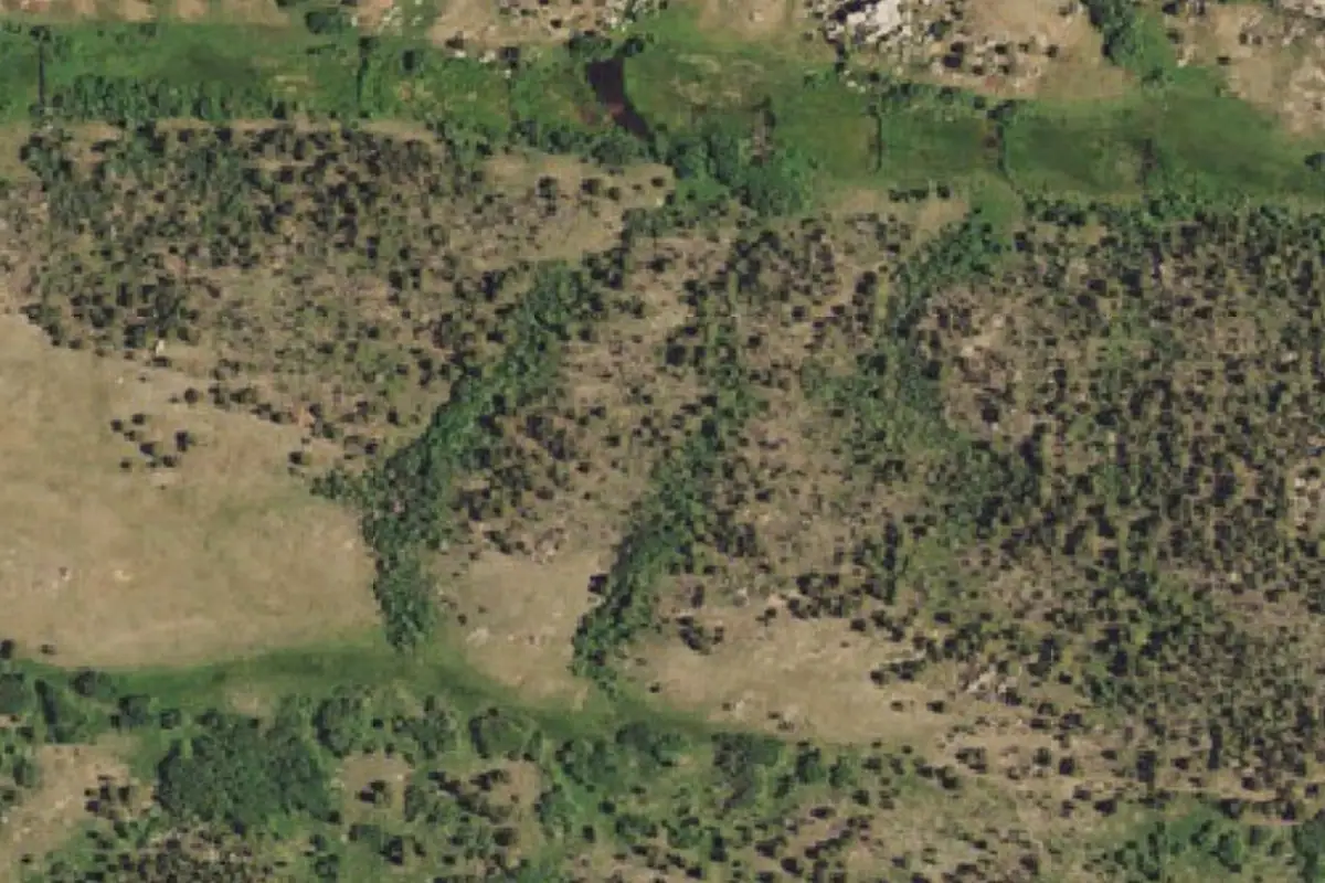 Foto aérea de la zona de Brahj Boulders