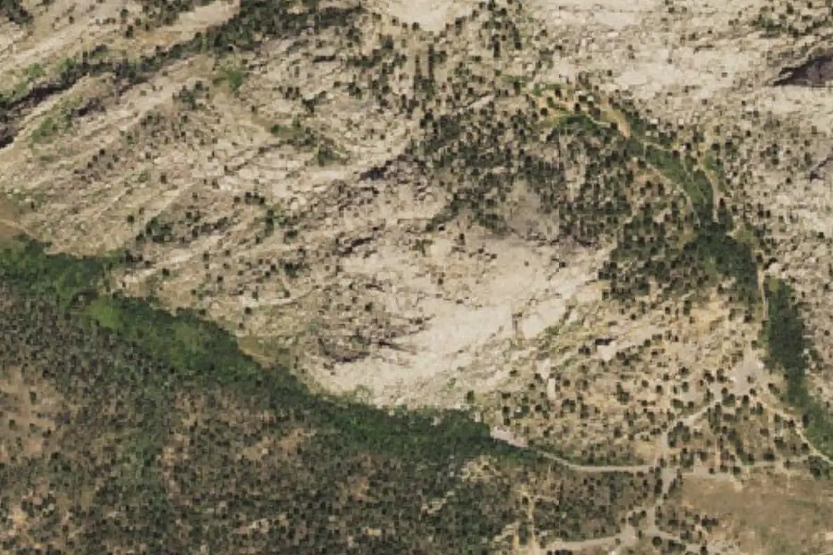 Foto aérea de la zona de Hassler's Hatbox