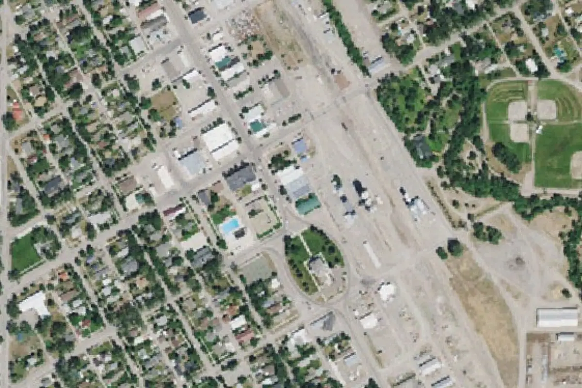 Aerial photo of the Lamar Valley area